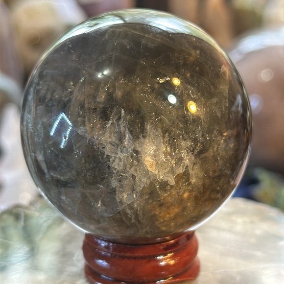 Moonstone Crystal Sphere With Silver Flash! - Picture 6 of 6